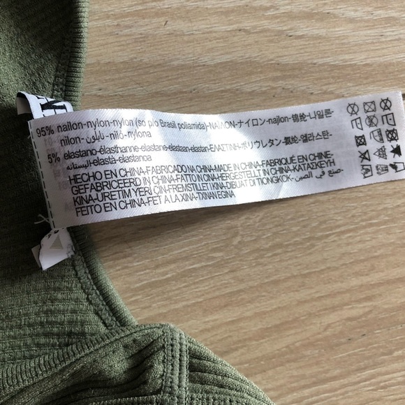 Zara Olive Green Ribbed Bodysuit Size M-L - Picture 8 of 8